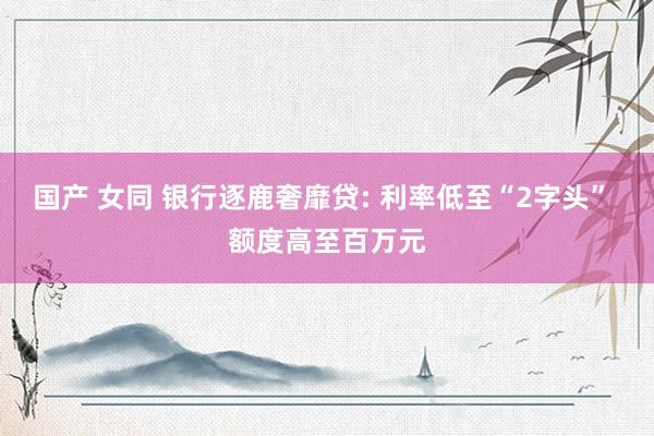 国产 女同 银行逐鹿奢靡贷: 利率低至“2字头” 额度高至百万元