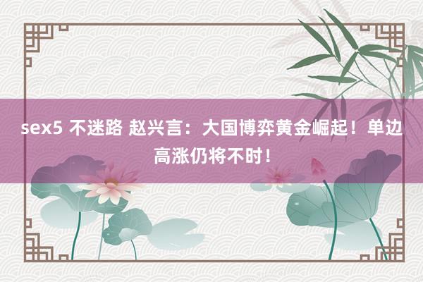 sex5 不迷路 赵兴言：大国博弈黄金崛起！单边高涨仍将不时！