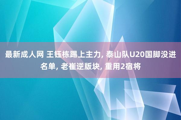 最新成人网 王钰栋踢上主力， 泰山队U20国脚没进名单， 老崔逆版块， 重用2宿将
