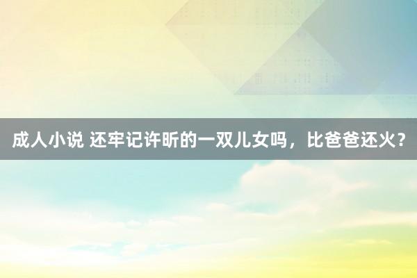 成人小说 还牢记许昕的一双儿女吗，比爸爸还火？